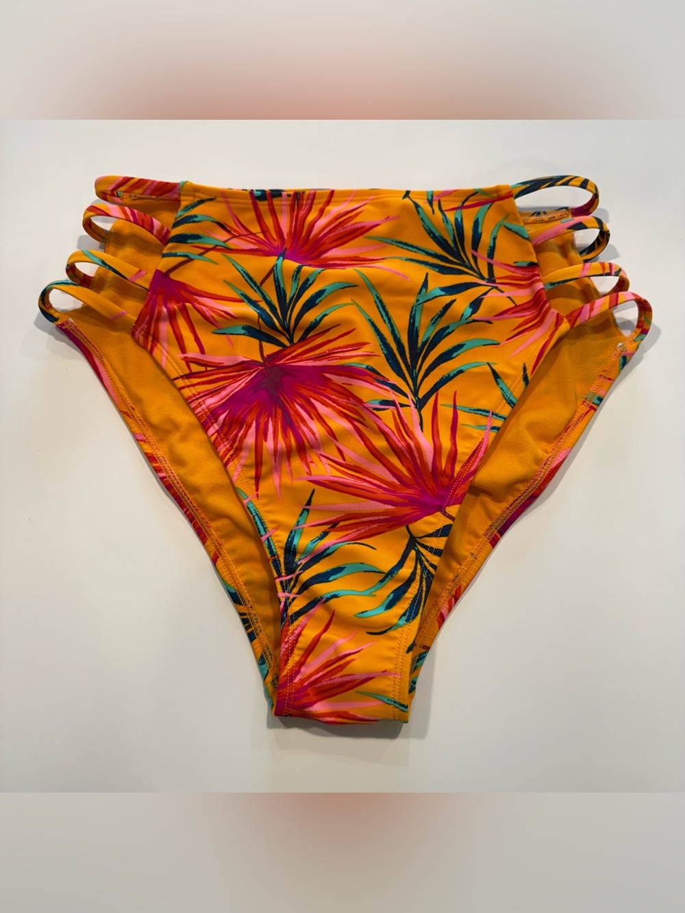 Xhilaration by Target high waisted swim bottom in vibrant yellow/red/green sz m